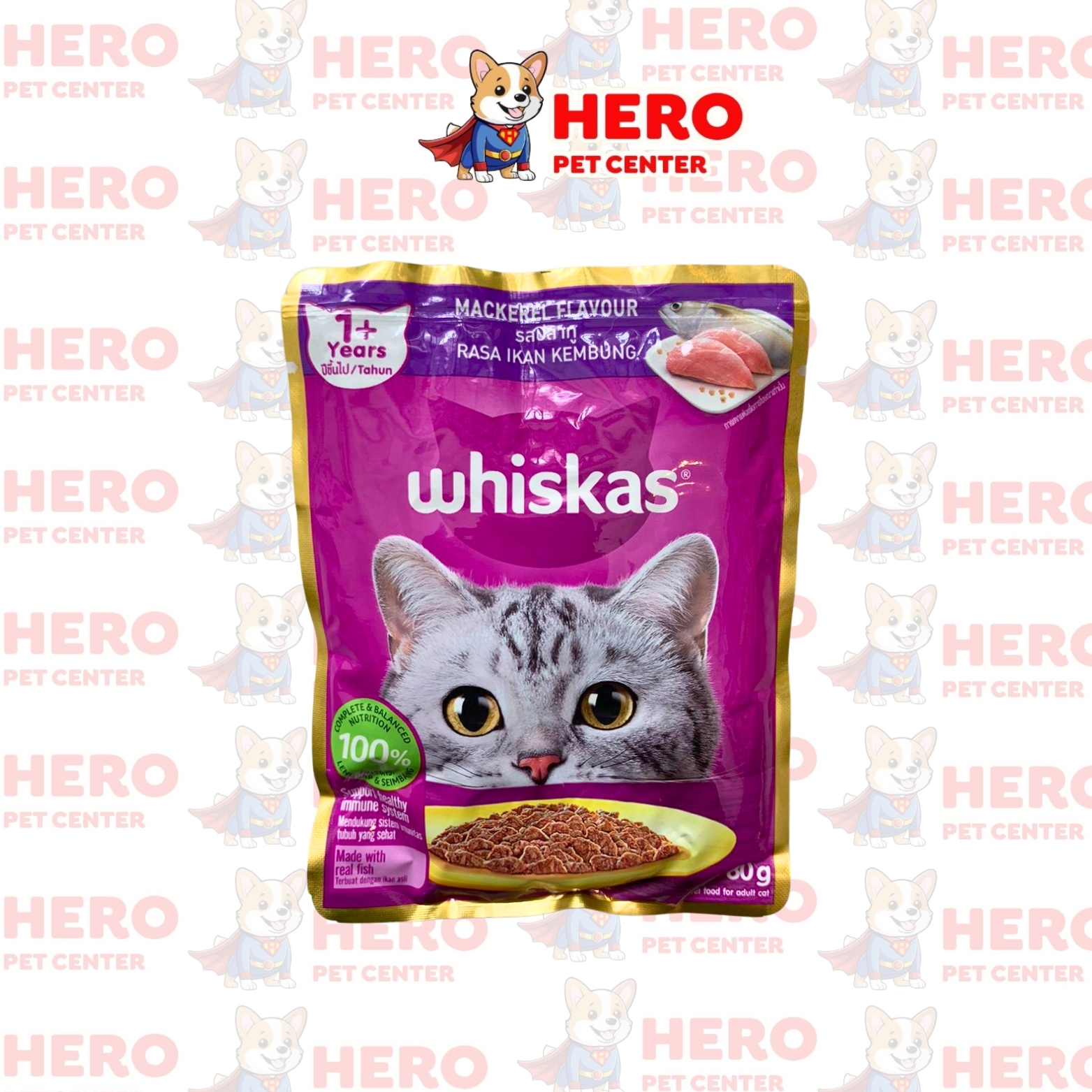 Whiskas Pouch Adult Mackarel 